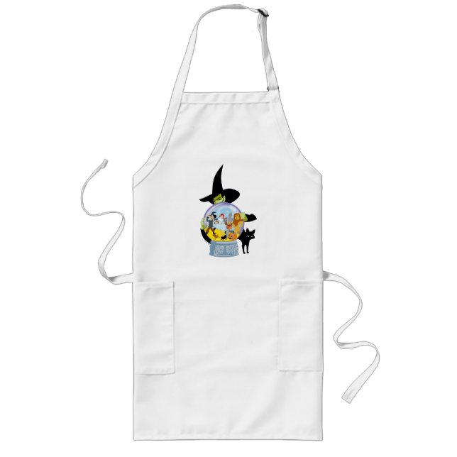 The Wicked Witch Crystal Ball Halloween Long Apron (Front)