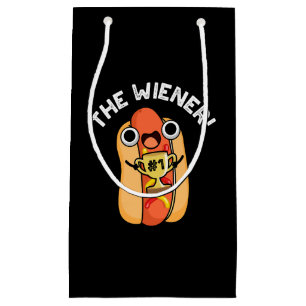 The Wiener Funny Winner Hot Dog Pun Dark BG Small Gift Bag