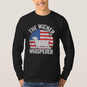 The Wiener Whisperer Dachshund Dog 4th Of July Ame T-Shirt