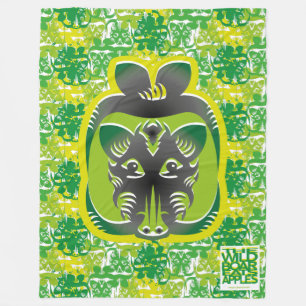 THE WILD BOAR EATS APPLES BY MASANSER FLEECE BLANKET