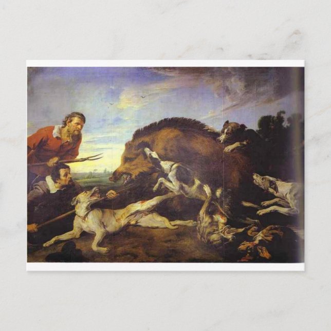 The Wild Boar Hunt by Frans Snyders Postcard (Front)