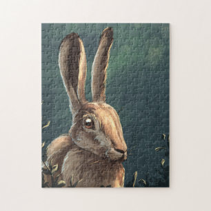 The wild hare in forest jigsaw puzzle