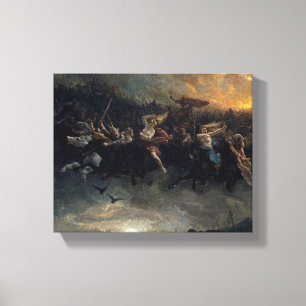 The Wild Hunt Of Odin, 1872 by Peter Nicolai Arbo Canvas Print