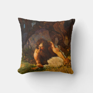 The Wild Man of Tabor Island by N. C. Wyeth Cushion