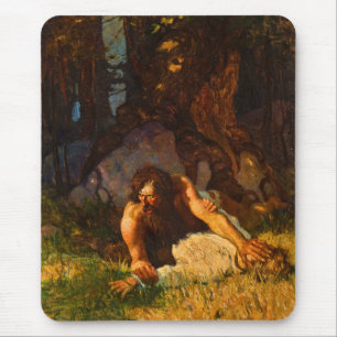 The Wild Man of Tabor Island by N. C. Wyeth Mouse Pad