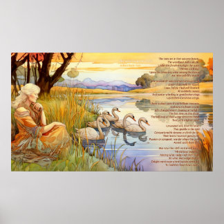 The Wild Swans at Coole poem and artwork Poster