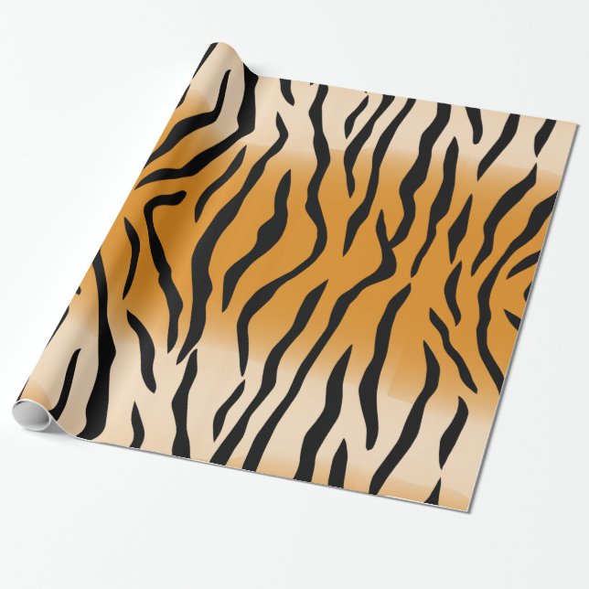 The Wild Tiger Stripes Wrapping Paper (Unrolled)