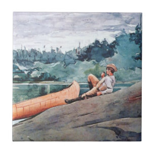 The Wilderness Guide (by Winslow Homer) Ceramic Tile
