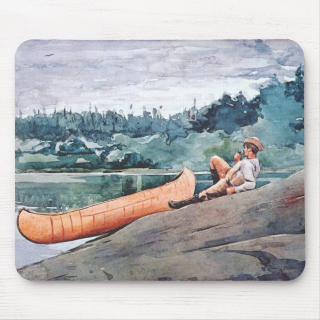 The Wilderness Guide (by Winslow Homer) Mouse Pad (Front)