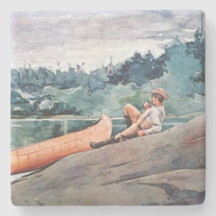 The Wilderness Guide (by Winslow Homer) Stone Coaster