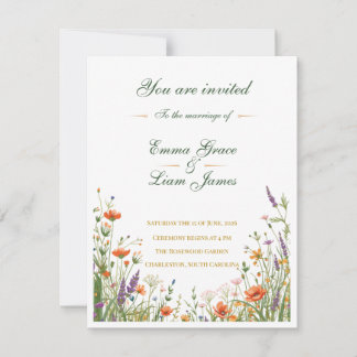 The Wildflower Meadow Floral Wedding Invitation 