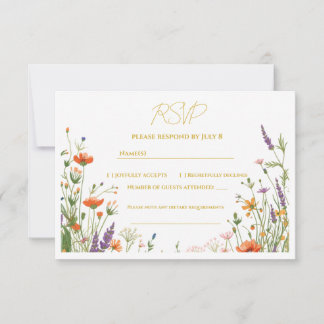 The Wildflower Meadow Floral Wedding RSVP Card