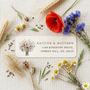 The Wildflower Meadow Wedding Suite - Return Address Label