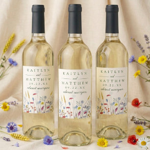 The Wildflower Meadow Wedding Suite - Wine Label