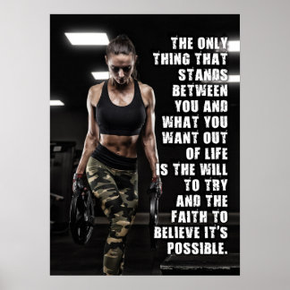 The Will To Try and Faith - Women's Workout Poster