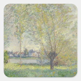 The Willows Claude Monet 1880 Square Sticker