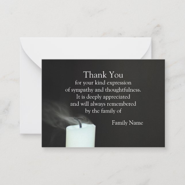 The Wind And The Candle Thank You Card (Front)