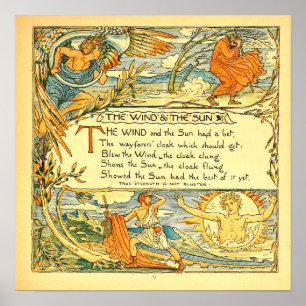 The Wind and the Sun 1887 Walter Crane Small Poster