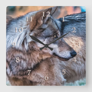 THE WIND CRIES WOLF SQUARE WALL CLOCK