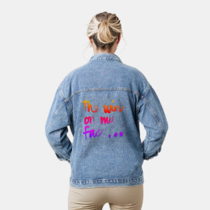 The Wind On My Face - Rainbow Lettering Denim Jacket