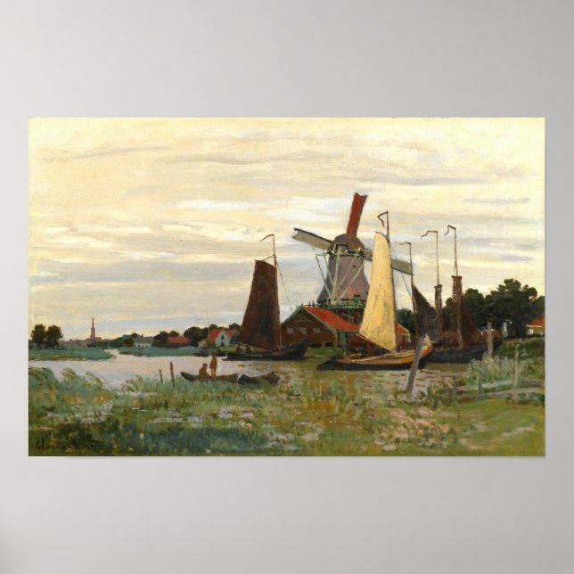The Windmill Zaandam, Monet 1871  Poster (Front)