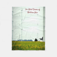 The Windmills of Western Ohio Fleece Blanket