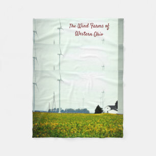 The Windmills of Western Ohio Fleece Blanket