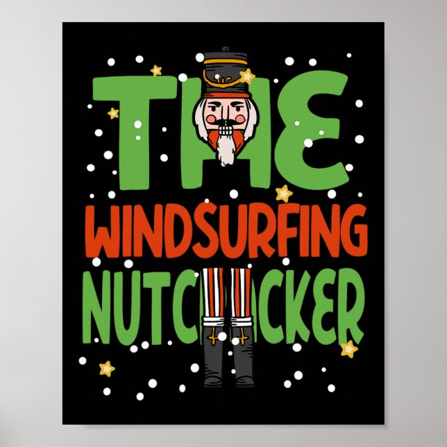 The Windsurfing Nutcracker Funny Christmas Pajama  Poster (Front)
