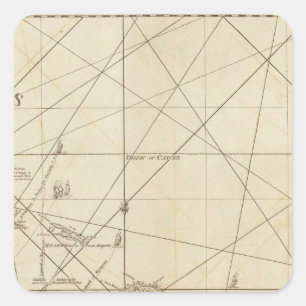 The Windward Passage with several passages Square Sticker