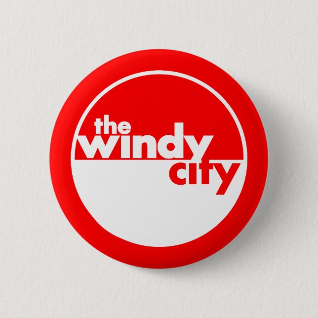 The Windy City 6 Cm Round Badge (Front)