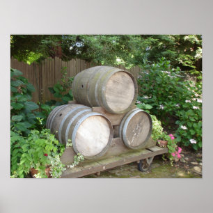 The Wine Barrels in Northern California Poster
