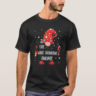 The Wine Drinking Gnome Matching Family Christmas T-Shirt