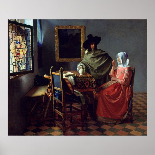 The Wine Glass by Vermeer - Poster (Front)