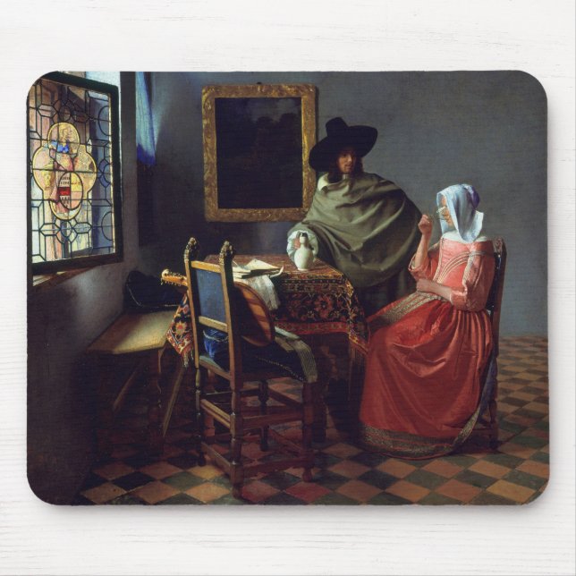 The Wine Glass, Jan Vermeer Mouse Pad (Front)