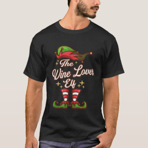 The WINE LOVER Elf Family Group Matching PJ Christ T-Shirt