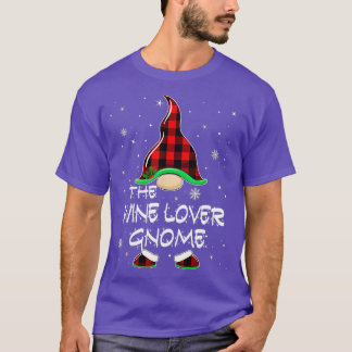 The Wine Lover Gnome Buffalo Plaid Matching Family T-Shirt