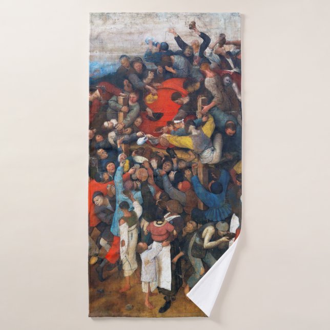 The Wine of Saint Martin's Day, Pieter Bruegel Bath Towel (Bath Towel)
