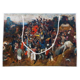 The Wine of Saint Martin's Day, Pieter Bruegel Large Gift Bag