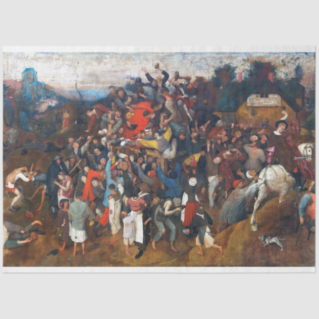 The Wine of Saint Martin's Day, Pieter Bruegel Tissue Paper (Front)
