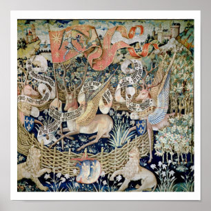 The Winged Deer (tapestry) Poster