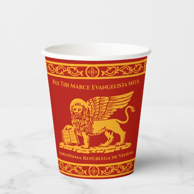 The Winged Lion of Saint Mark Paper Cups (Front)