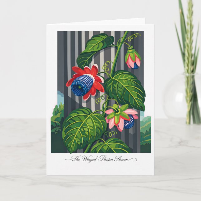 The Winged Passion Flower — Modern Botanical Reint Card (Front)