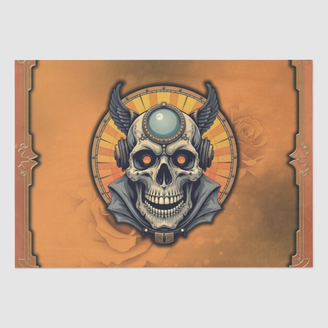 The winged skull.  tissue paper (Front)