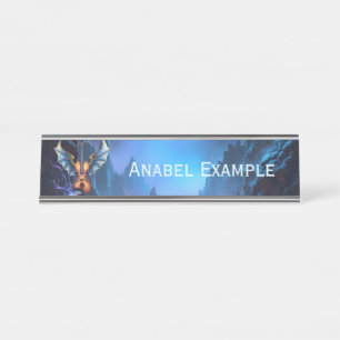 The Winged Violin of Moonlit Realms. Desk Name Plate