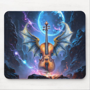 The Winged Violin of Moonlit Realms Mouse Pad