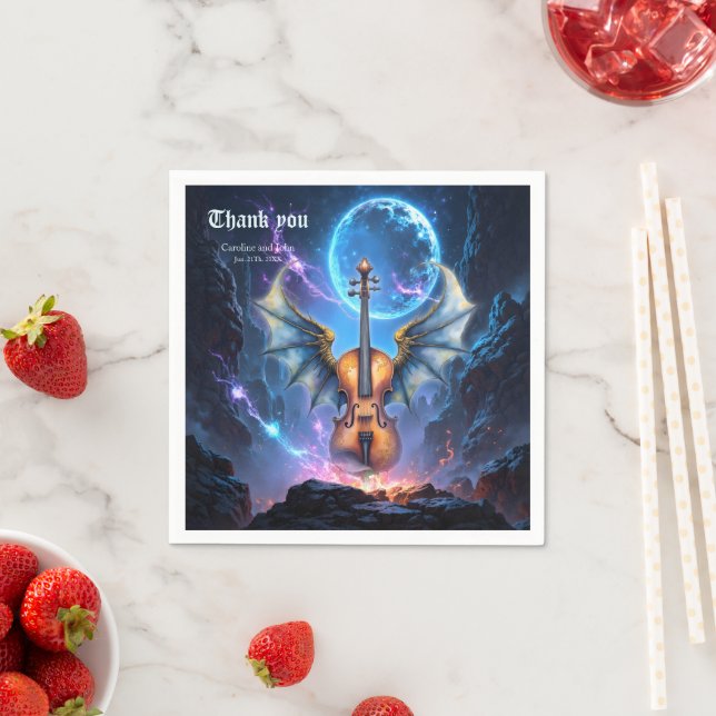 The Winged Violin of Moonlit Realms. Napkin (Insitu)