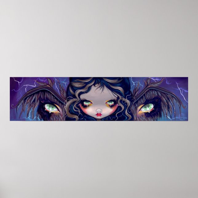 The Wings Have Eyes big eye lowbrow Art Print (Front)