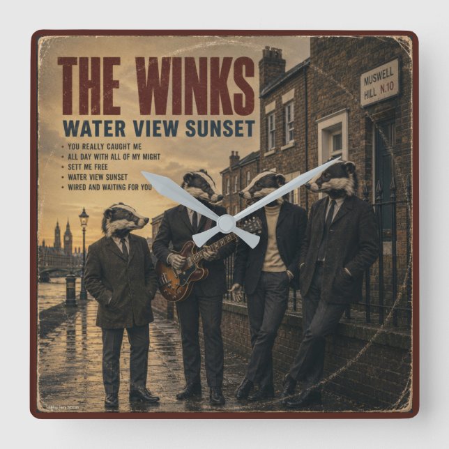 The Winks Album: a Parody Square Wall Clock (Front)