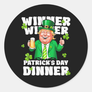 The Winner Celebrating St Patrick's Day For Trump Classic Round Sticker