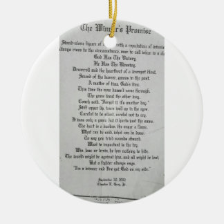 "The Winner's Promise Poem on Metal Dogtags Ceramic Ornament